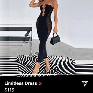 Bodycon Strapless Cutout Maxi Black Dress